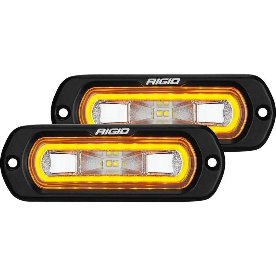 RIGID Industries SR-L Series Flush Mount Spreader Light - Black Housing - Amber Halo [53223] RIGID Industries