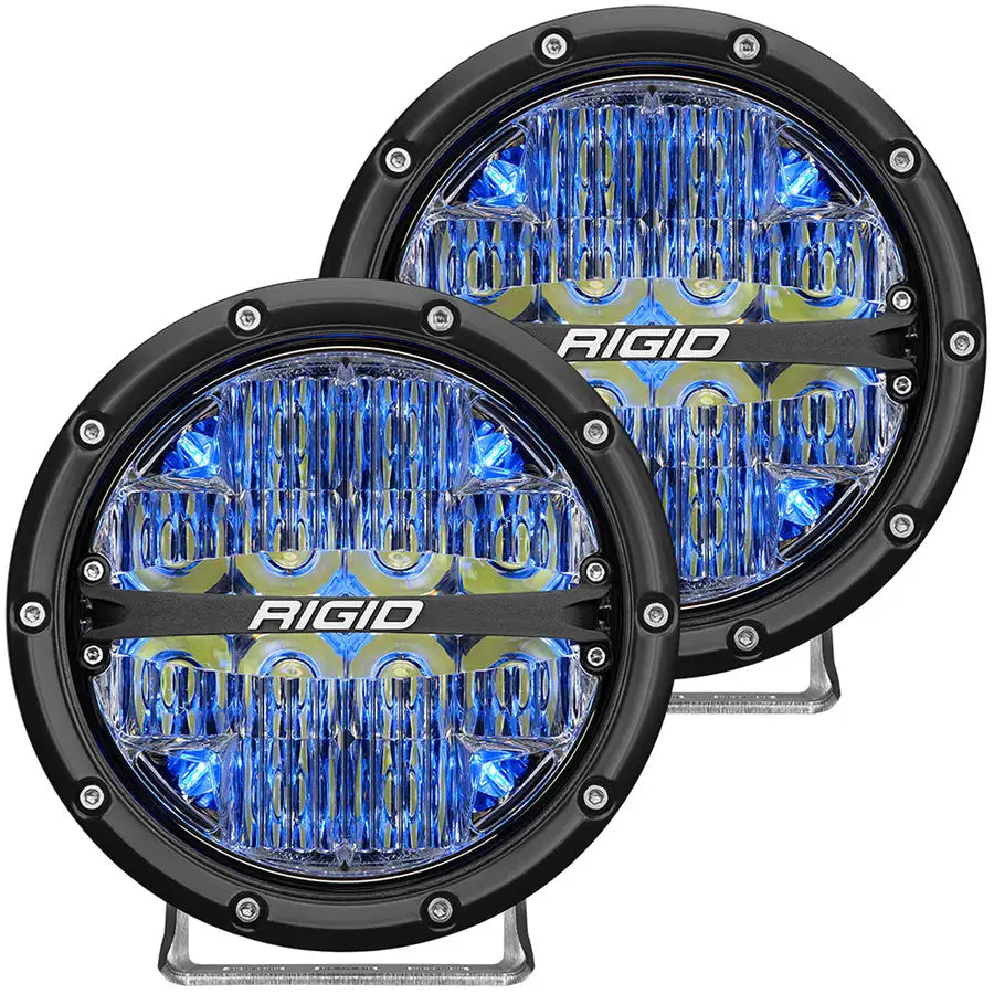 RIGID Industries 360-Series 6" LED Off-Road Fog Light Spot Beam w/Blue Backlight - Black Housing [36202] - Besafe1st®  