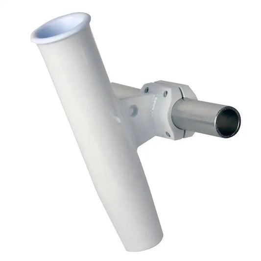 C.E. Smith Aluminum Horizontal Clamp-On Rod Holder 1.66" OD - White Powder Coated w/Sleeve [53721] - Besafe1st