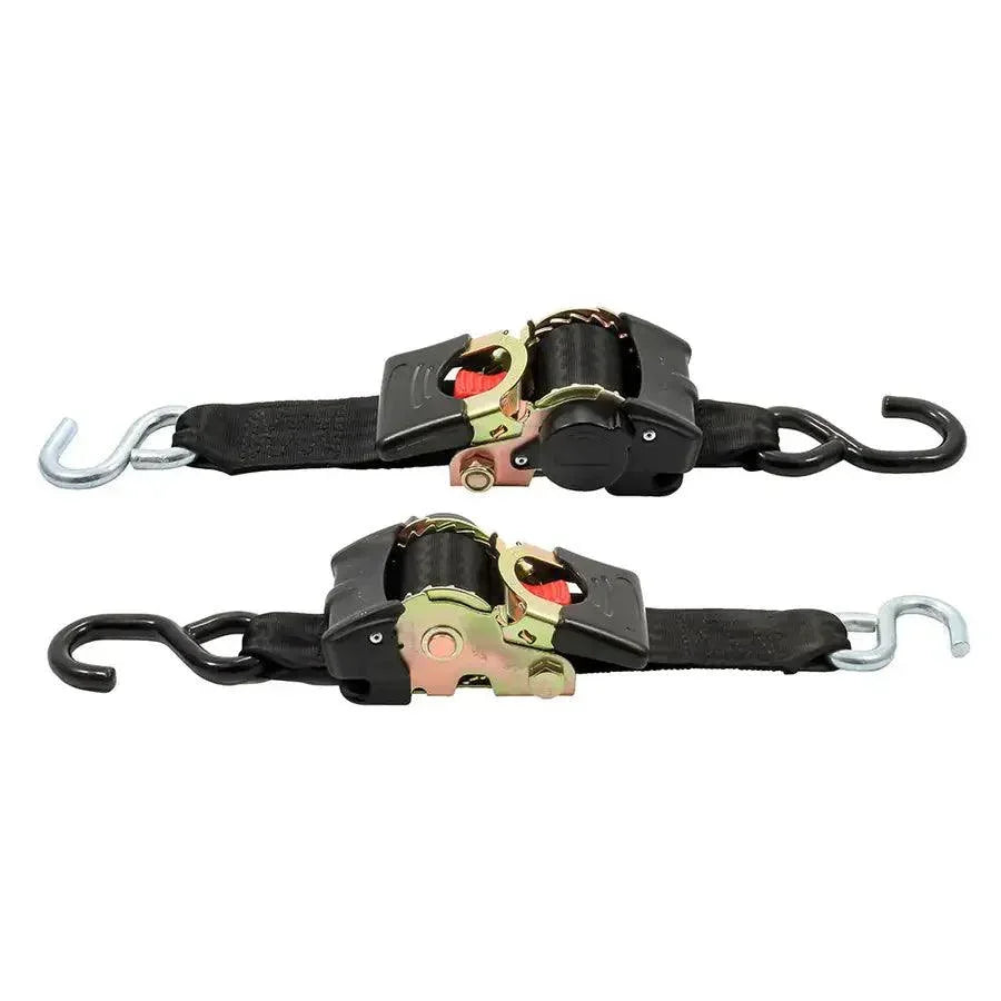 Camco Retractable Tie Down Straps - 2" Width 6 Dual Hooks [50031] - Besafe1st