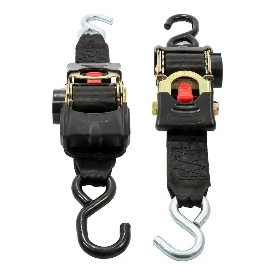 Camco Retractable Tie Down Straps - 2" Width 6 Dual Hooks [50031] - Besafe1st