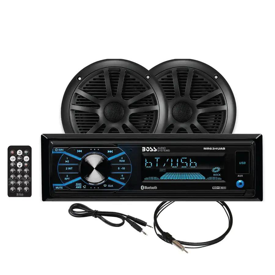 Boss Audio MCBK634B.6 Marine Stereo  6.5" Speaker Kit - Black [MCBK634B.6] - Premium Stereos Besafe1st®  Shop now 