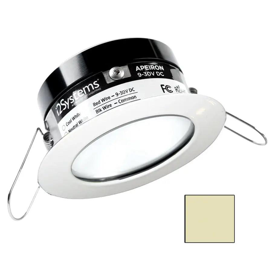 i2Systems Apeiron PRO A503 - 3W Spring Mount Light - Round - Warm White - White Finish [A503-31CBBR] - Besafe1st® 