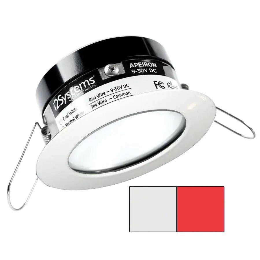 i2Systems Apeiron PRO A503 - 3W Spring Mount Light - Round - Cool White Red - White Finish [A503-31AAG-H] - Besafe1st® 