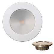 Lunasea ZERO EMI Recessed 3.5 LED Light - Warm White w/White Stainless Steel Bezel - 12VDC [LLB-46WW-0A-WH] - Besafe1st®  