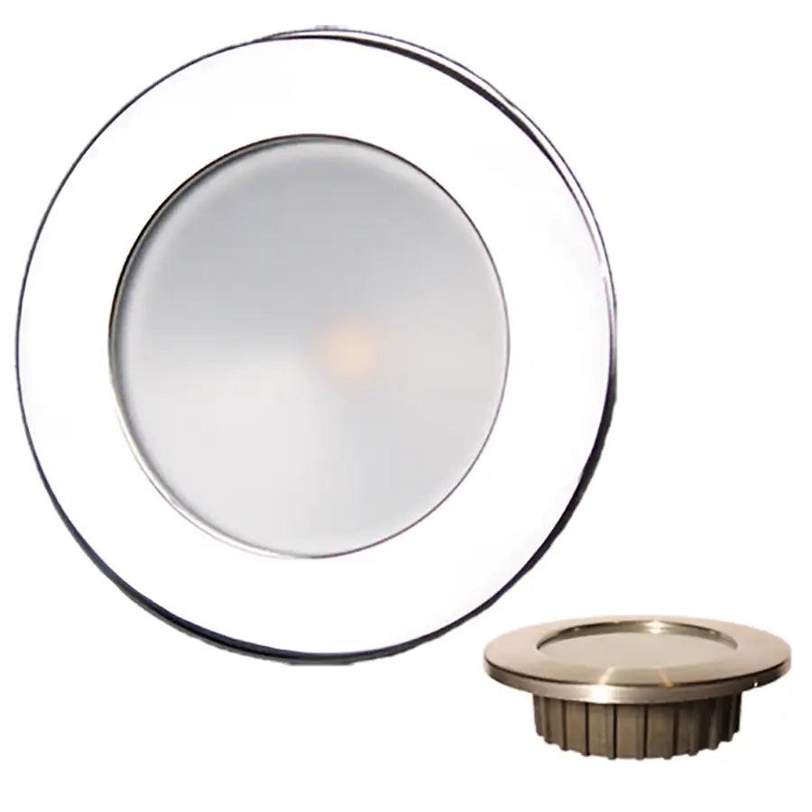 Lunasea Gen3 Warm White, RGBW Full Color 3.5 IP65 Recessed Light w/Polished Stainless Steel Bezel - 12VDC [LLB-46RG-3A-SS] - Besafe1st® 