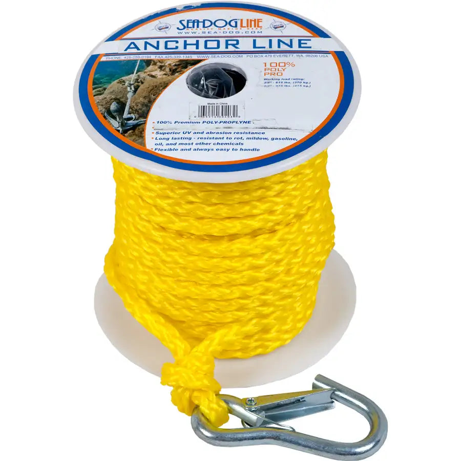 Sea-Dog Poly Pro Anchor Line w/Snap - 3/8" x 75 - Yellow [304210075YW-1] - Besafe1st®  