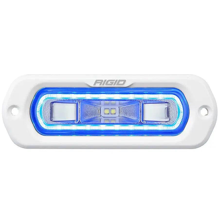 RIGID Industries SR-L Series Marine Spreader Light - White Flush Mount - White Light w/Blue Halo [51201] - Besafe1st