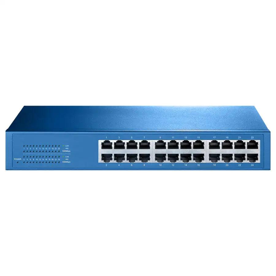 Aigean 24-Port Network Switch - Desk or Rack Mountable - 100-240VAC - 50/60Hz [NS-24] - Besafe1st® 