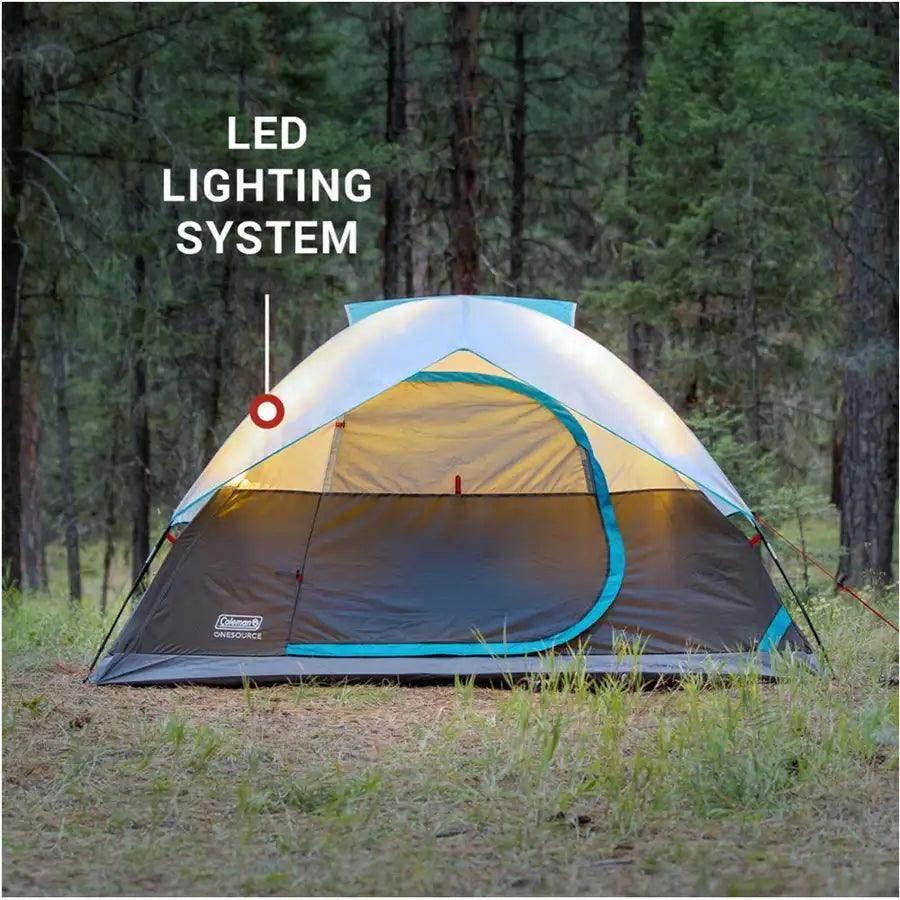 Coleman OneSource Rechargeable 4-Person Camping Dome Tent w/Airflow System LED Lighting [2000035457] - Besafe1st