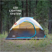 Coleman One Source Rechargeable 4-Person Camping Dome Tent w/Airflow System LED Lighting [2000035457] - Besafe1st® 