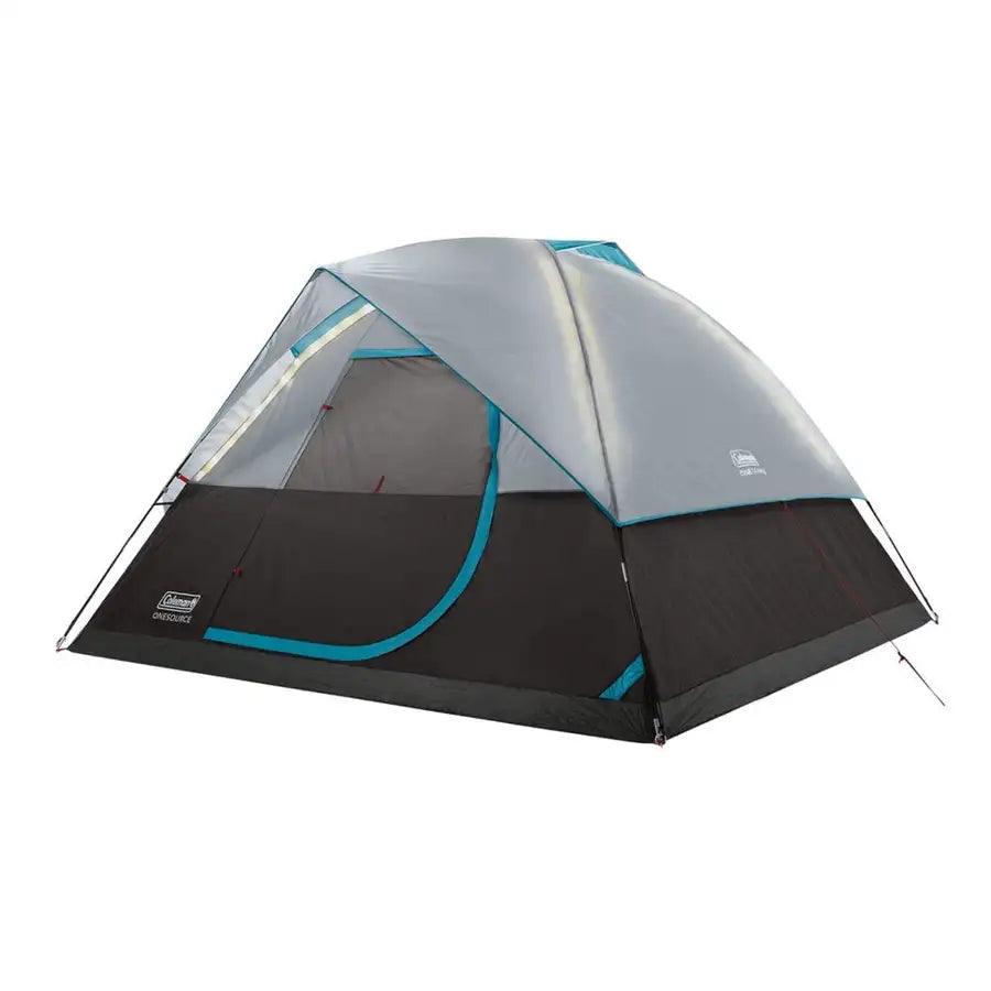 Coleman One Source Rechargeable 4-Person Camping Dome Tent w/Airflow System LED Lighting [2000035457] - Besafe1st® 