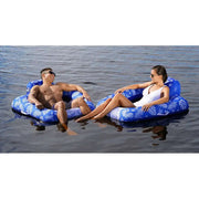Aqua Leisure Supreme Zero Gravity Chair Hibiscus Pineapple Royal Blue w/Docking Attachment [APL17290S1] - Besafe1st®  