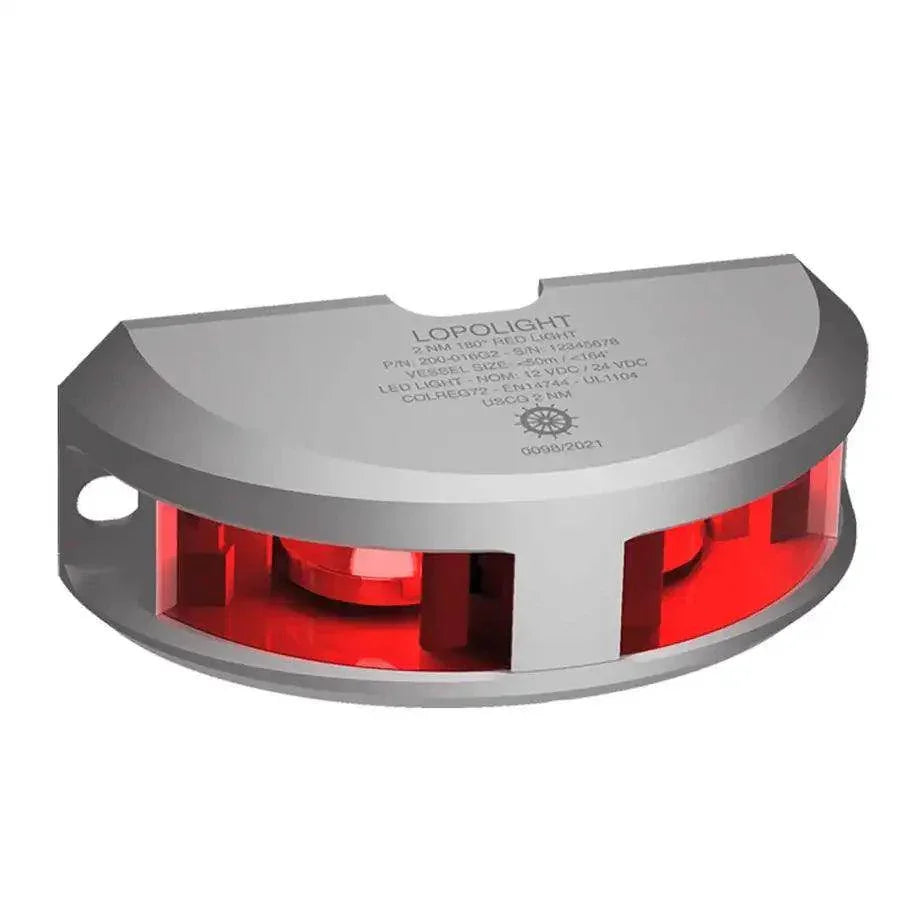 Lopolight Series 200-016 - Navigation Light - 2NM - Vertical Mount - Red - Silver Housing [200-016G2] - Besafe1st
