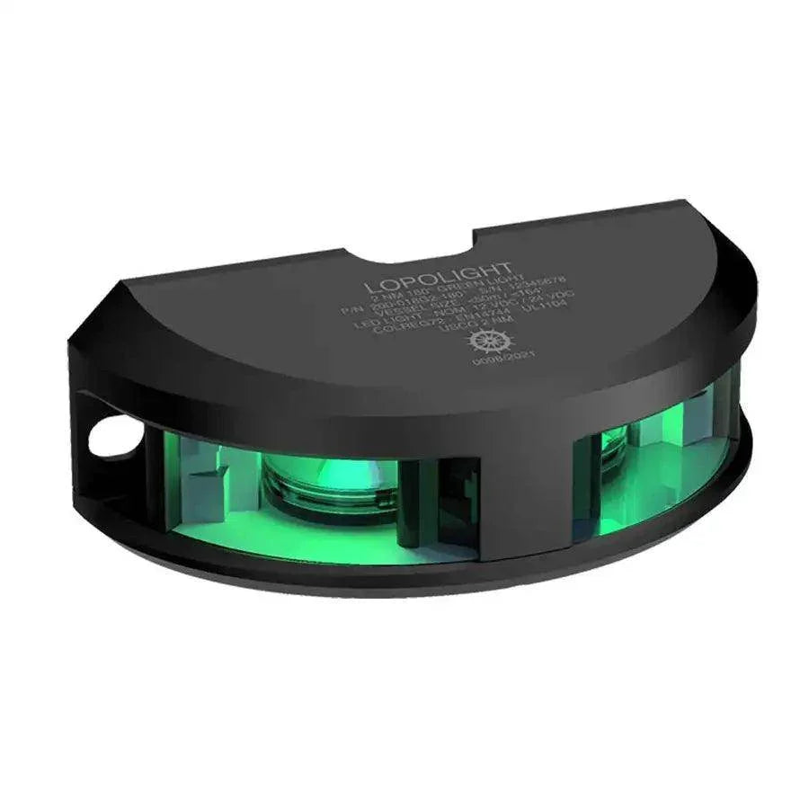 Lopolight Series 200-018 - Navigation Light - 2NM - Vertical Mount - Green - Black Housing [200-018G2-B] - Besafe1st