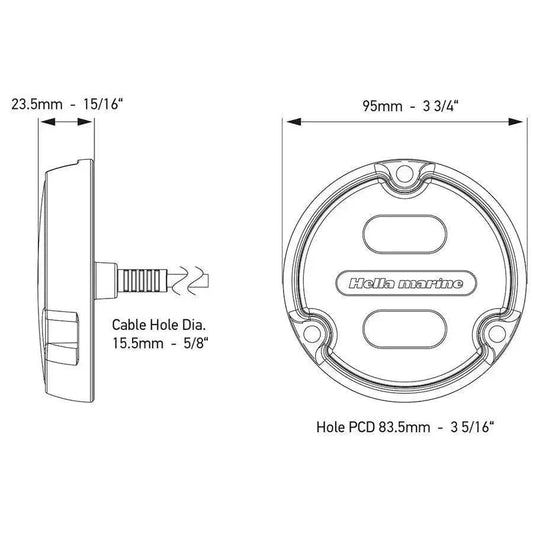 Hella Marine Apelo A1 Blue White Underwater Light - 1800 Lumens - Black Housing - White Lens [016145-011] Hella Marine