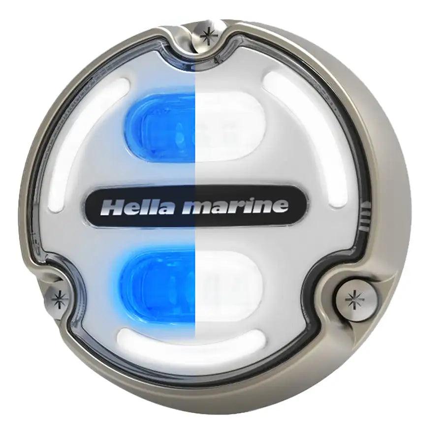 Hella Marine Apelo A2 Blue White Underwater Light - 3000 Lumens - Bronze Housing - White Lens w/Edge Light [016147-101] - Premium Underwater Lighting  Shop now 