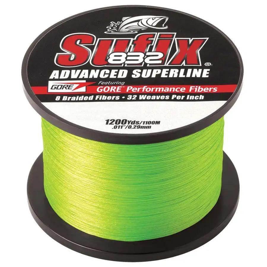 Sufix 832 Advanced Superline Braid - 15lb - Neon Lime - 1200 yds [660-315L] Sufix