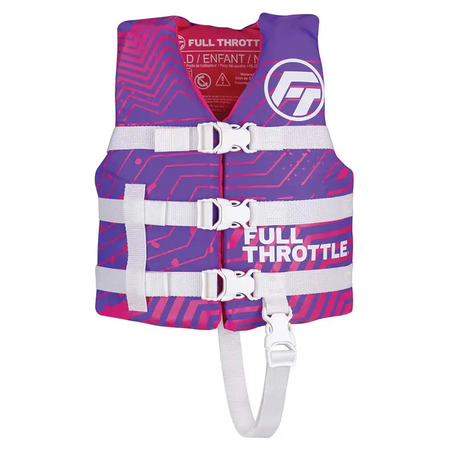 Full Throttle Child Nylon Life Jacket - Purple [112200-600-001-22] - Besafe1st®  