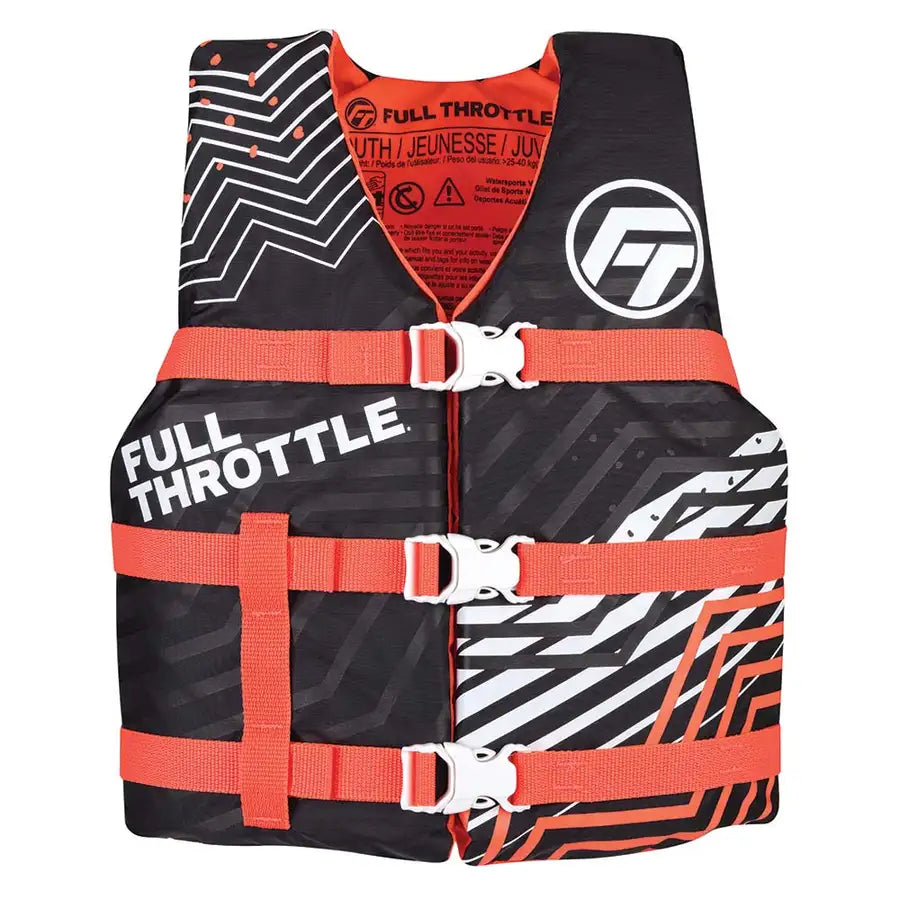 Full Throttle Youth Nylon Life Jacket - Pink/Black [112200-105-002-22] - Besafe1st®  