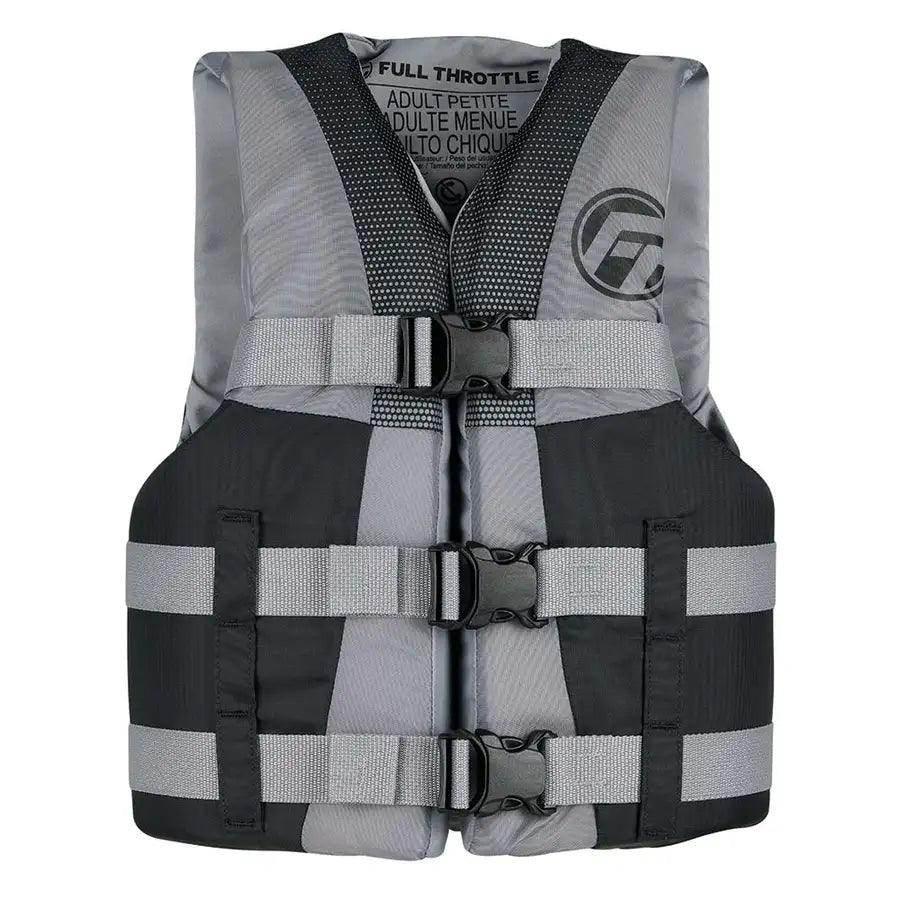 Full Throttle Teen Nylon Life Jacket - Grey/Black [112200-701-010-22] - Besafe1st
