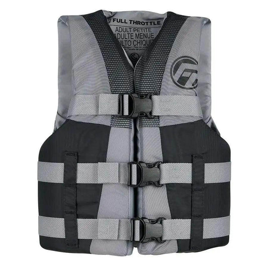 Full Throttle Teen Nylon Life Jacket - Grey/Black [112200-701-010-22] - Besafe1st