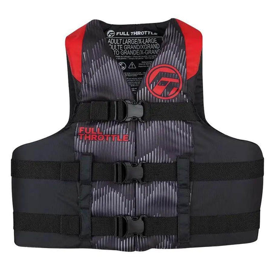 Full Throttle Adult Nylon Life Jacket - L/XL - Red/Black [112200-100-050-22] - Besafe1st