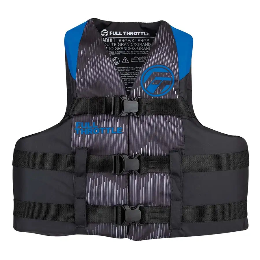 Full Throttle Adult Nylon Life Jacket - L/XL - Blue/Black [112200-500-050-22] - Premium Life Vests  Shop now 