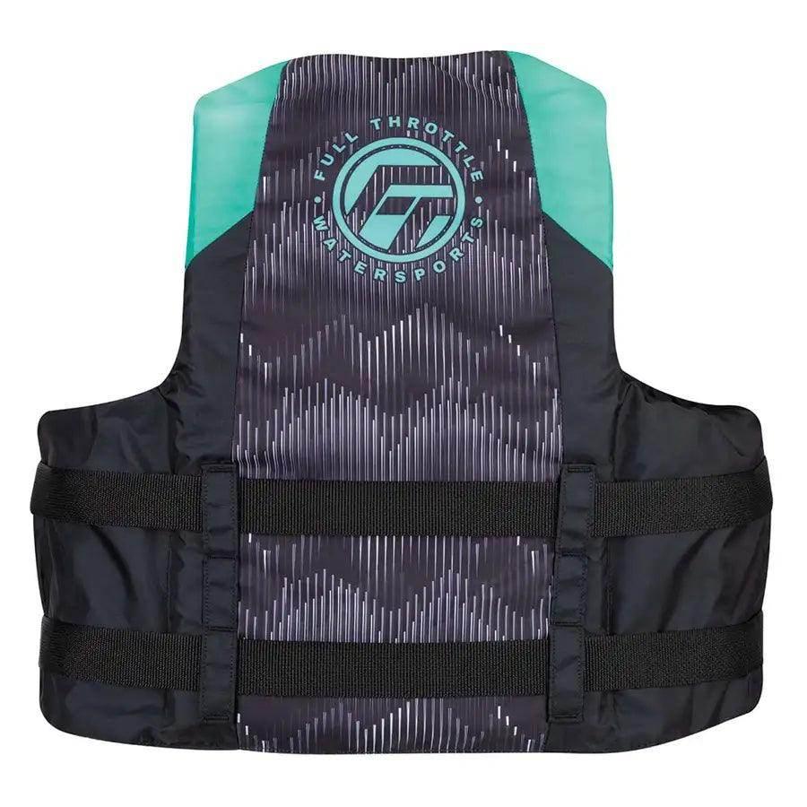 Full Throttle Adult Nylon Life Jacket - L/XL - Aqua/Black [112200-505-050-22] - Besafe1st