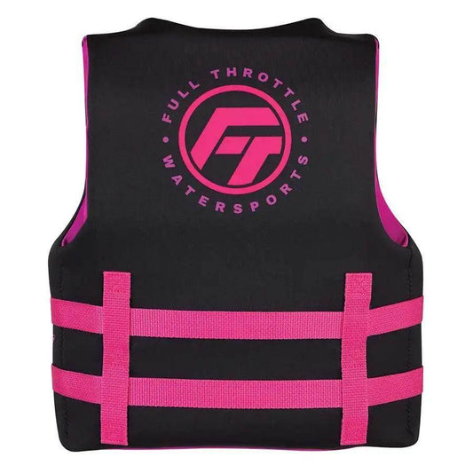 Full Throttle Youth Rapid-Dry Life Jacket - Pink/Black [142100-105-002-22] - Besafe1st