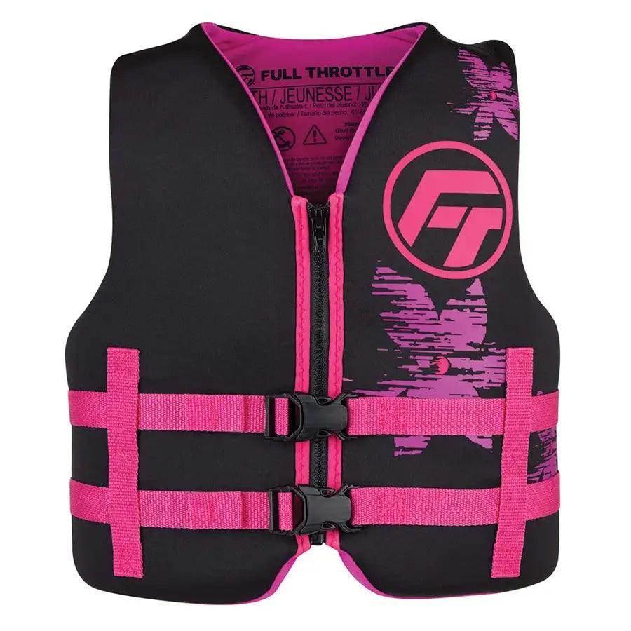 Full Throttle Youth Rapid-Dry Life Jacket - Pink/Black [142100-105-002-22] - Besafe1st