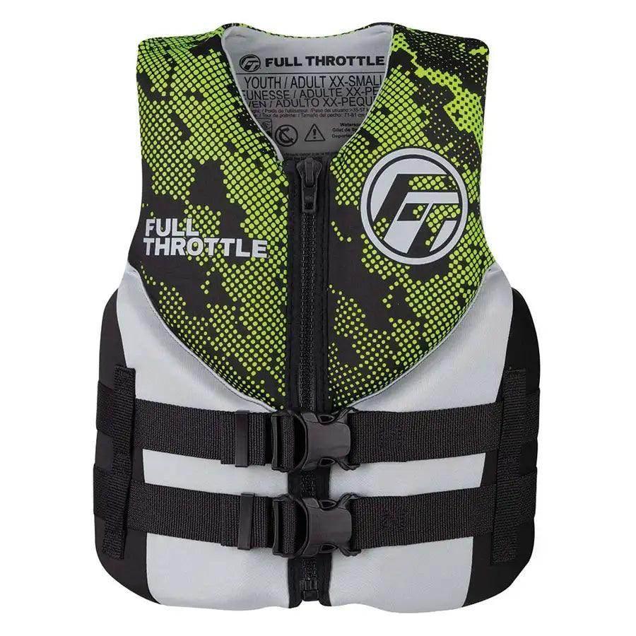 Full Throttle Junior Hinged Neoprene Life Jacket - Green [142400-400-009-22] - Besafe1st