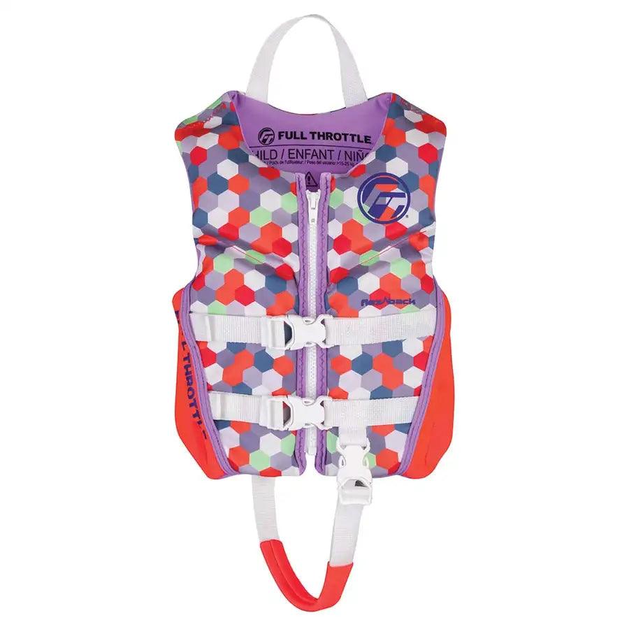 Full Throttle Child Rapid-Dry Flex-Back Life Jacket - Pink [142500-105-001-22] - Besafe1st® 