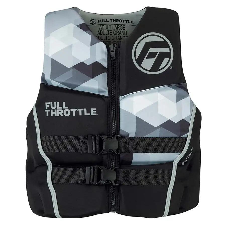 Full Throttle Mens Rapid-Dry Flex-Back Life Jacket - M - Black/Grey [142500-701-030-22] - Besafe1st® 