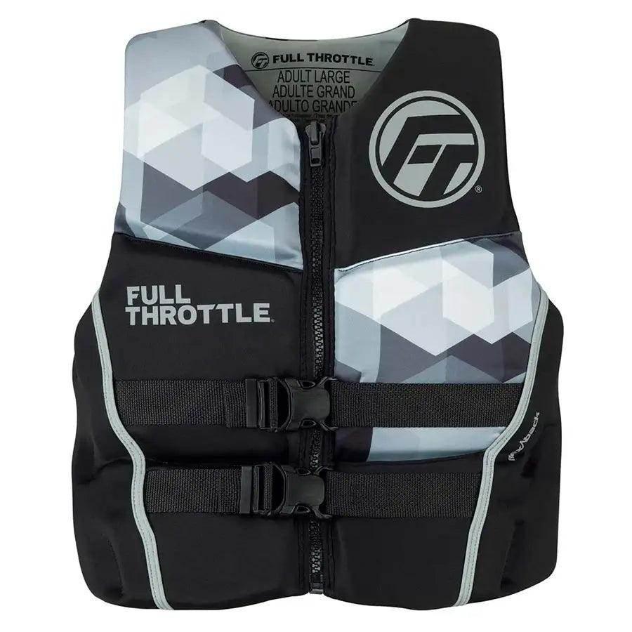 Full Throttle Mens Rapid-Dry Flex-Back Life Jacket - XL - Black/Grey [142500-701-050-22] - Besafe1st