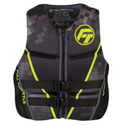 Full Throttle Mens Rapid-Dry Flex-Back Life Jacket - L - Black/Green [142500-400-040-22] - Besafe1st® 