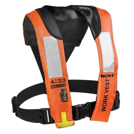 Kent A-33 All Clear Auto Inflatable Work Vest [134402-200-004-21] Kent Sporting Goods