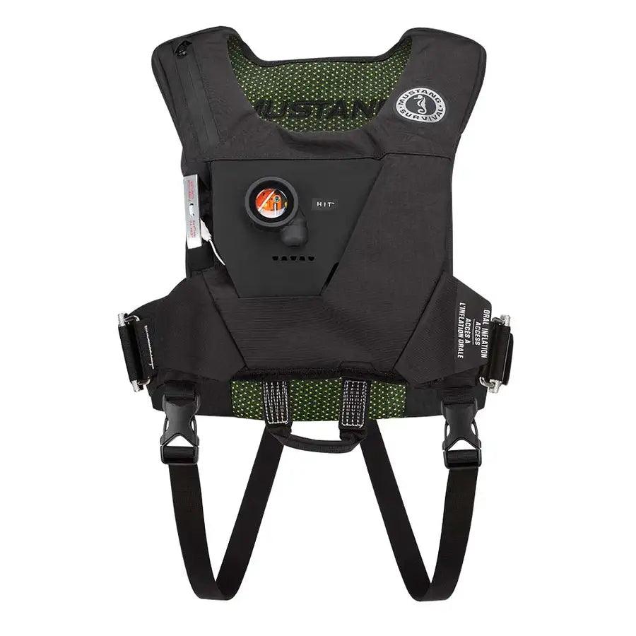 Mustang EP 38 Ocean Racing Hydrostatic Inflatable Vest - Black/Fluorescent Yellow/Green - Automatic/Manual [MD6284-263-0-202] - Besafe1st® 