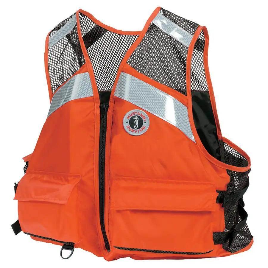 Mustang Industrial Mesh Vest - Orange - Large/XL [MV1254T1-2-L/XL-216] - Besafe1st
