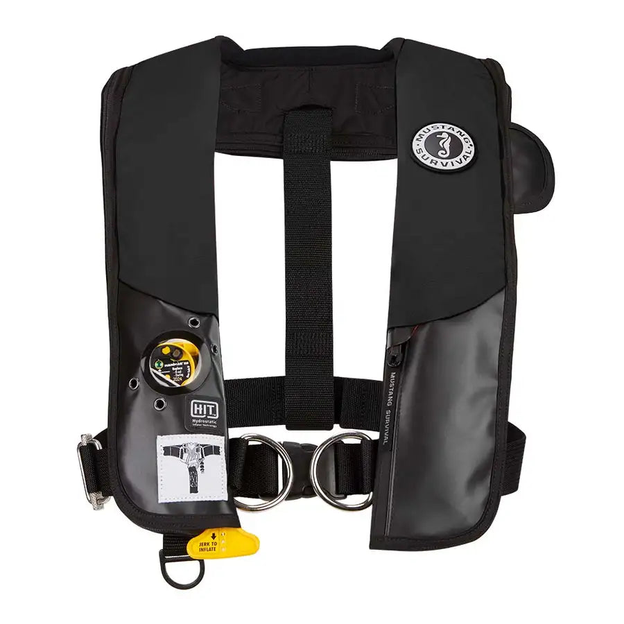 Mustang HIT Hydrostatic Inflatable PFD w/Sailing Harness - Black - Automatic/Manual [MD318402-13-0-202] - Besafe1st®  