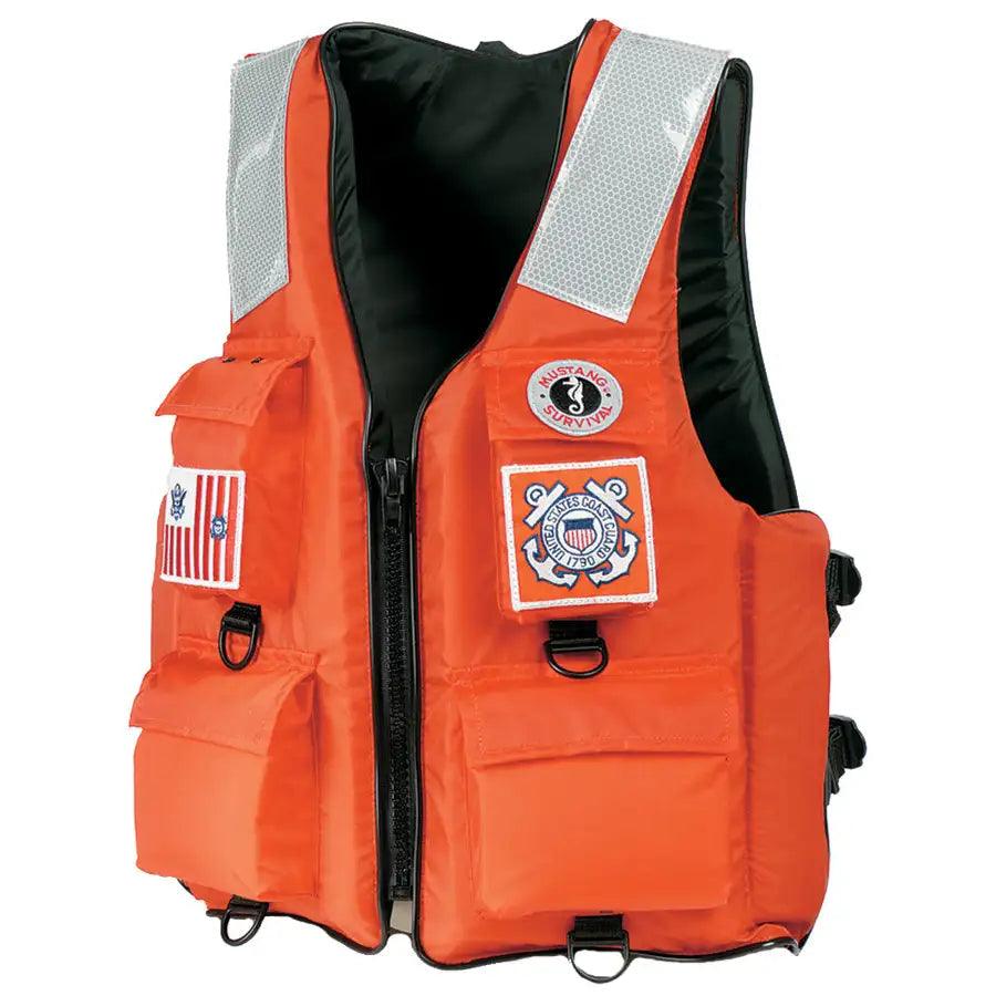 Mustang 4-Pocket Flotation Vest - Orange - Small [MV3128T2-2-S-216] - Besafe1st® 