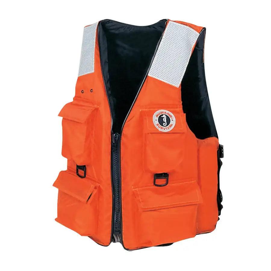 Mustang 4-Pocket Flotation Vest - Orange - XXL [MV3128T2-2-XXL-216] - Besafe1st® 