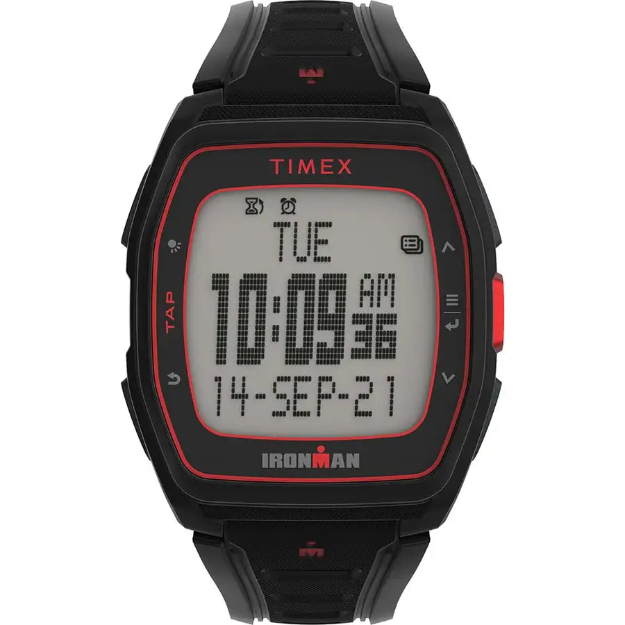 Timex IRONMAN T300 Silicone Strap Watch - Black/Red [TW5M47500] - Besafe1st®  