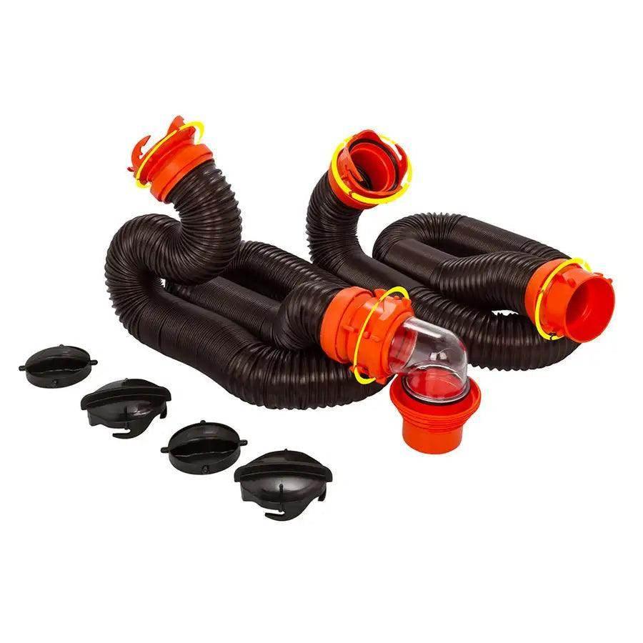 Camco RhinoFLEX 20 Sewer Hose Kit w/4 In 1 Elbow Caps [39741] - Besafe1st