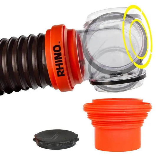 Camco RhinoFLEX 15 Sewer Hose Kit w/4 In 1 Elbow Caps [39761] - Besafe1st