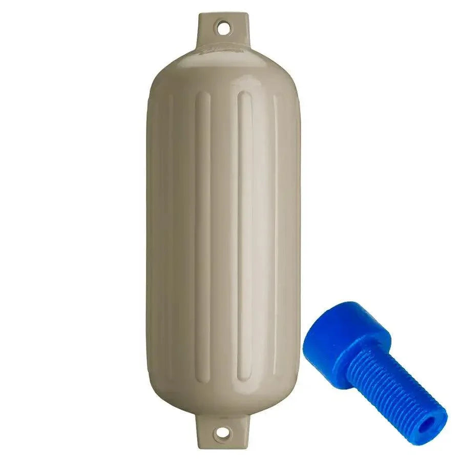 Polyform G-6 Twin Eye Fender 11" x 30" - Sand w/Adapter [G-6 SAND W/AIR ADAPTER] - Besafe1st