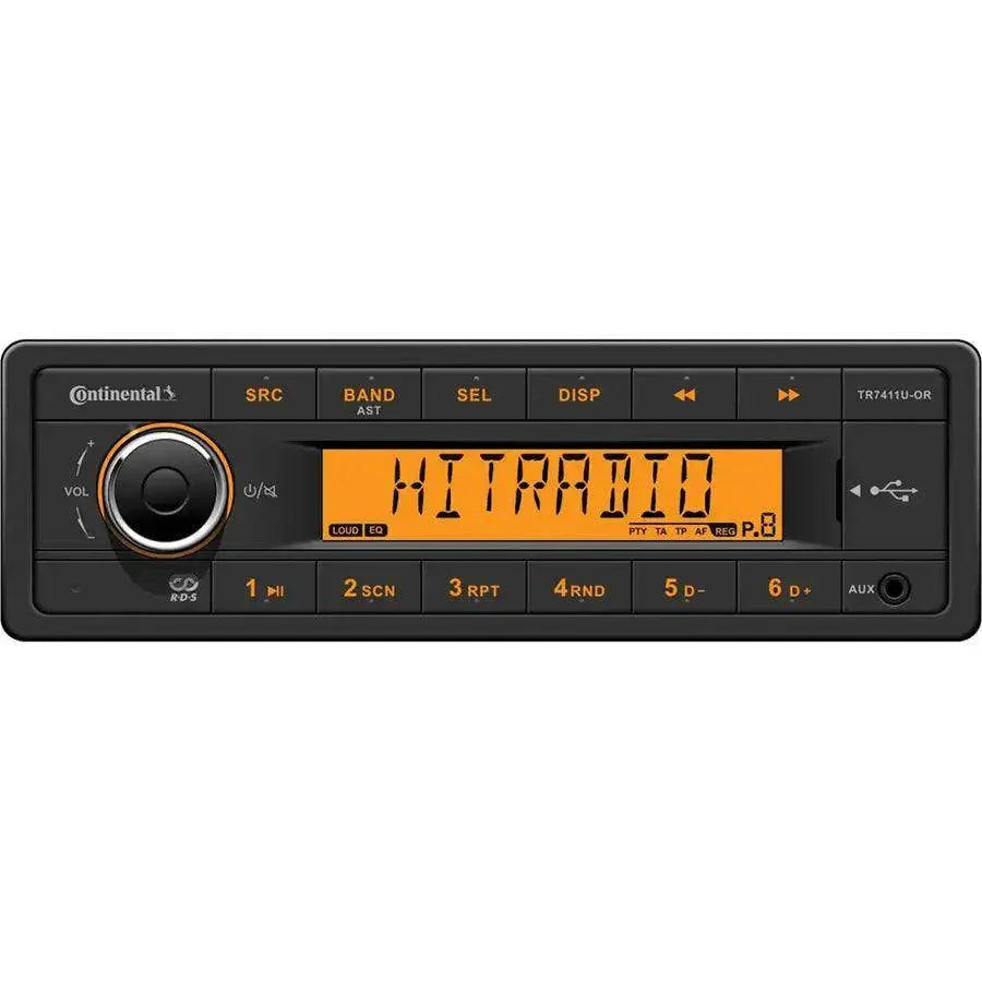 Continental Stereo w/AM/FM/USB - Harness Included - 12V [TR7411U-ORK] - Besafe1st