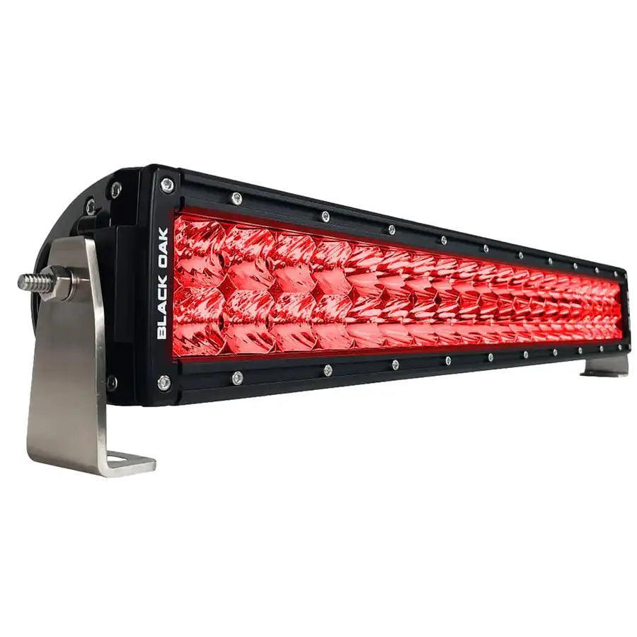 Black Oak 20" Curved Double Row Red LED Predator Hunting Light Bar - Combo Optics - Black Housing - Pro Series 3.0 [20CR-D3OS] Black Oak LED