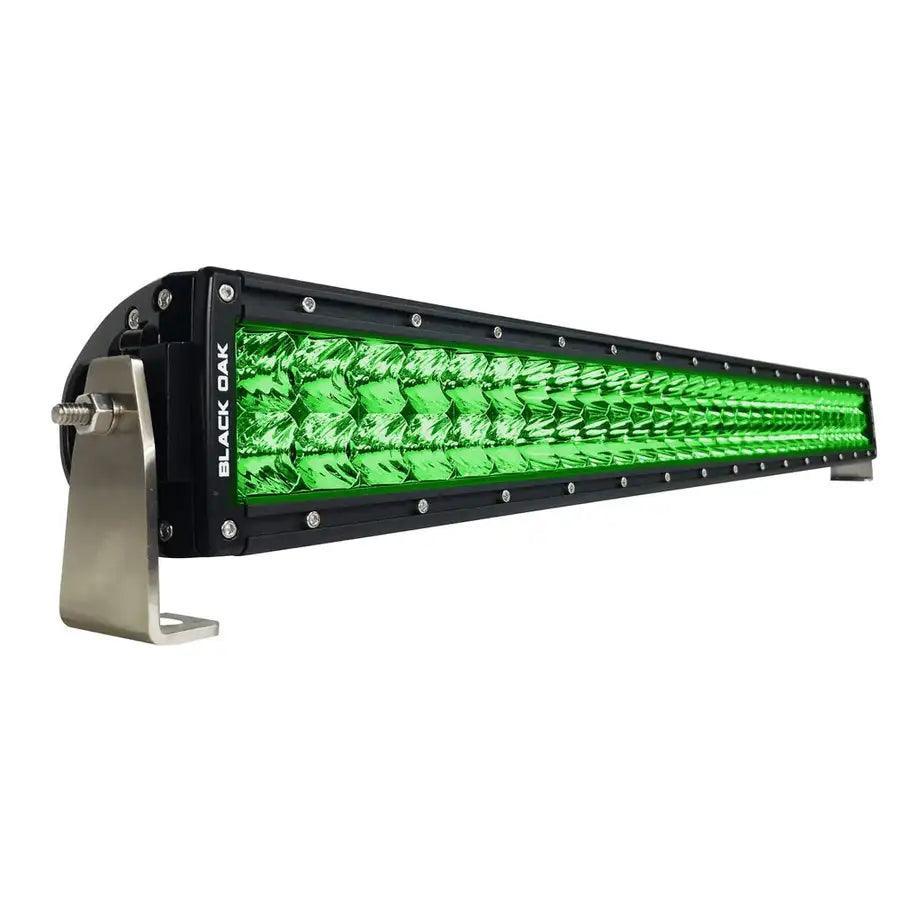 Black Oak 30" Curved Double Row Green LED Hog Hunting Light Bar - Combo Optics - Black Housing - Pro Series 3.0 [30CG-D3OS] Black Oak LED