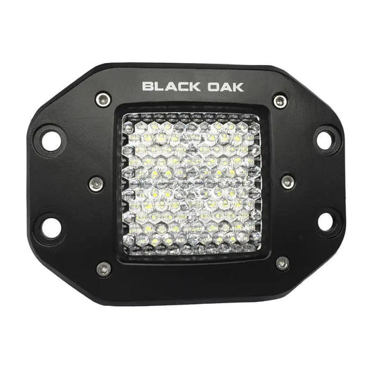 Black Oak 2" Flush Mount LED Pod Light - Flood Optics - Black Housing - Pro Series 3.0 [2F-FPOD10CR] Black Oak LED
